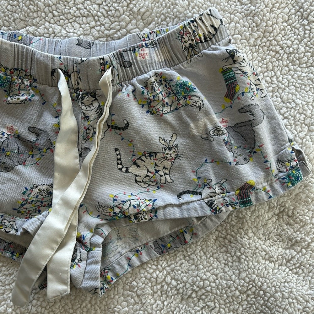 Old Navy Sleep Shorts - Christmas/Holiday Cats Print